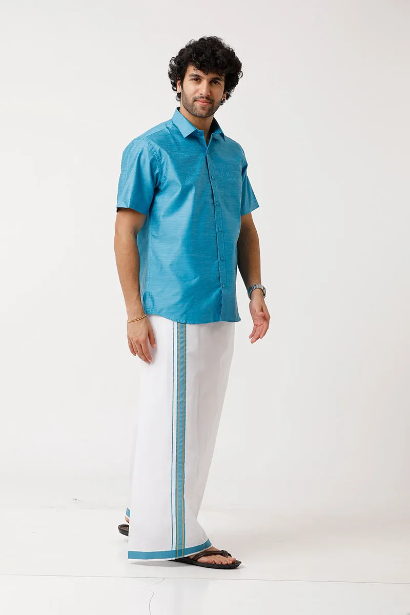 Divine - Ramar Green Matching Shirt and Dhoti Set For Men | Uathayam