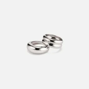 Domed Ridge Ring Set