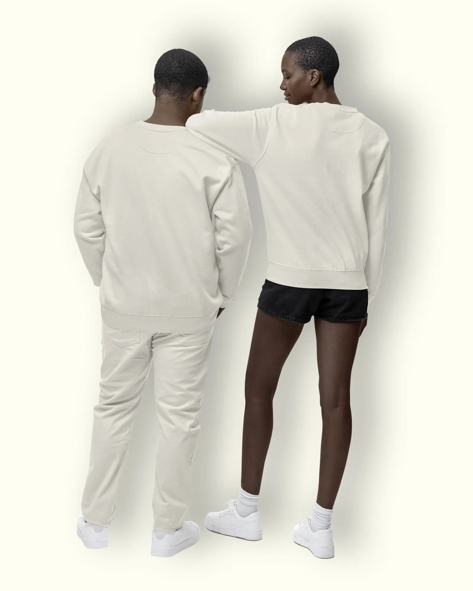 Drop Shoulder Sweatshirt: Ivory Cream