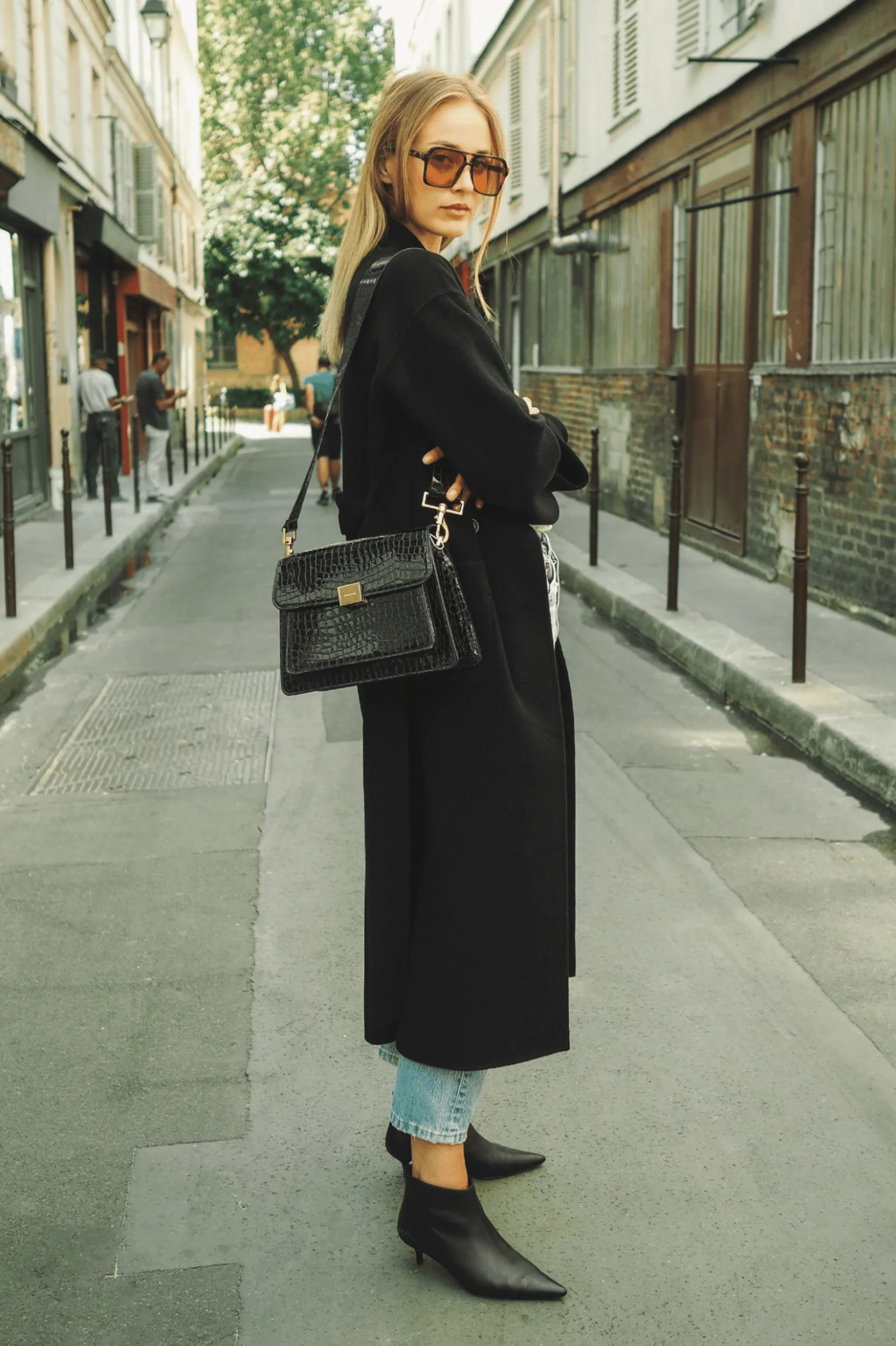 Dylan Coat in Black Cashmere Blend