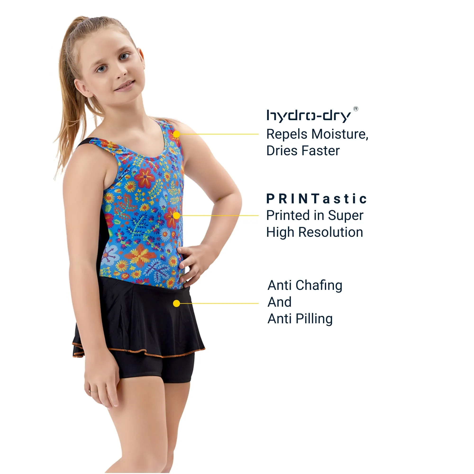 Energía Girls SWIM DRESS WITH SHORTS (Sun Protected and Chlorine Tested)