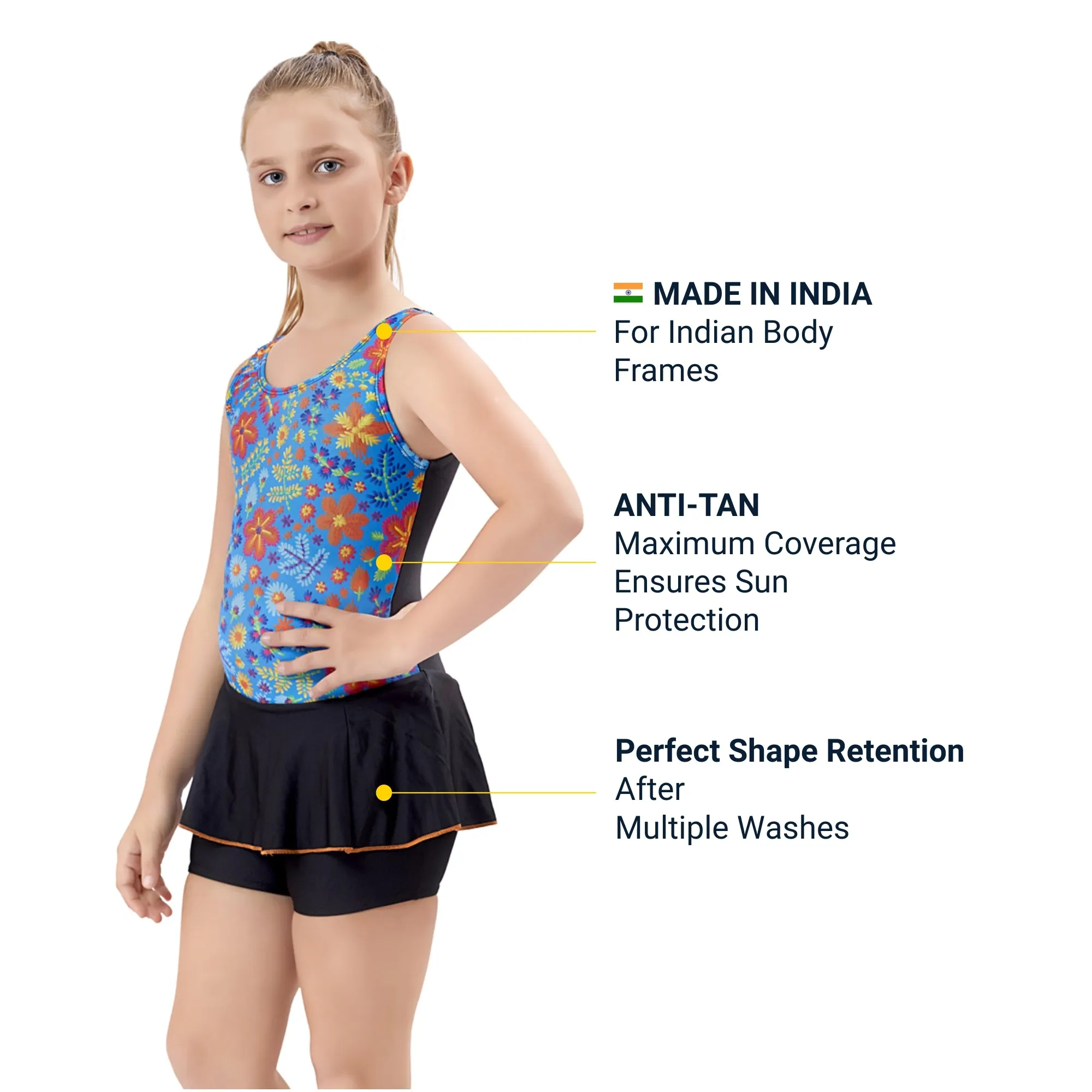 Energía Girls SWIM DRESS WITH SHORTS (Sun Protected and Chlorine Tested)