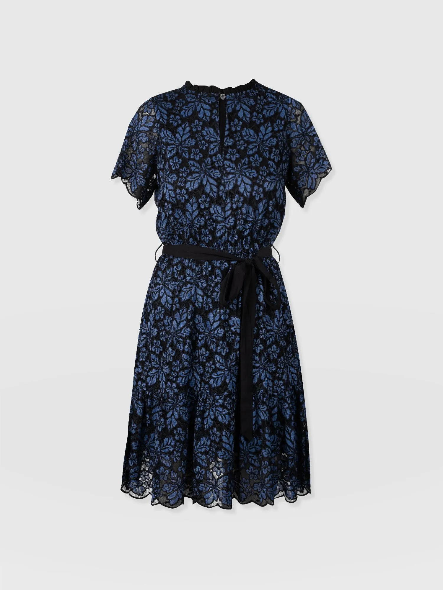 Fearne Lace Mini Dress - Blue/Black