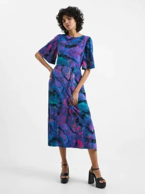 French Connection Gabriella Delph Midi Dress-Blue Depths-71VFV