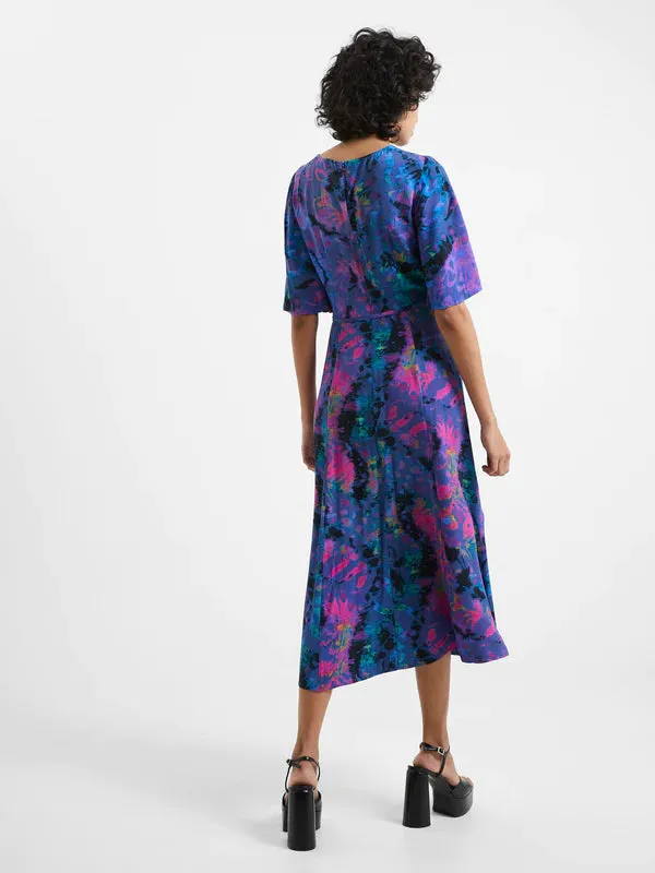 French Connection Gabriella Delph Midi Dress-Blue Depths-71VFV