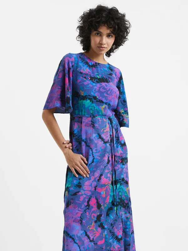 French Connection Gabriella Delph Midi Dress-Blue Depths-71VFV