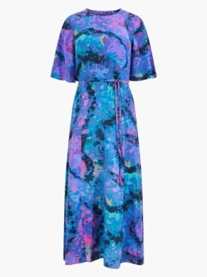 French Connection Gabriella Delph Midi Dress-Blue Depths-71VFV