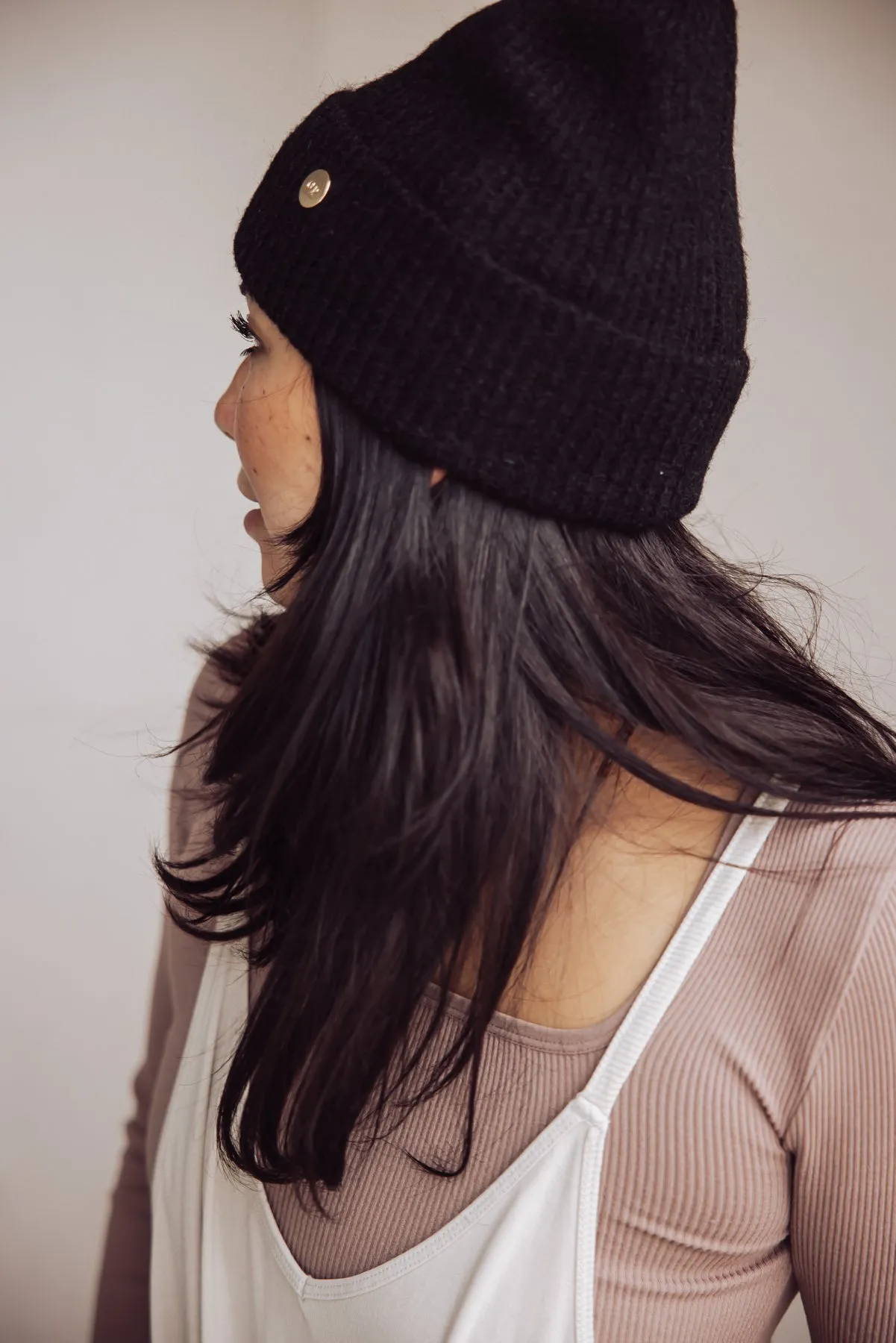 Gigi Pip Collins Knit Beanie - Black