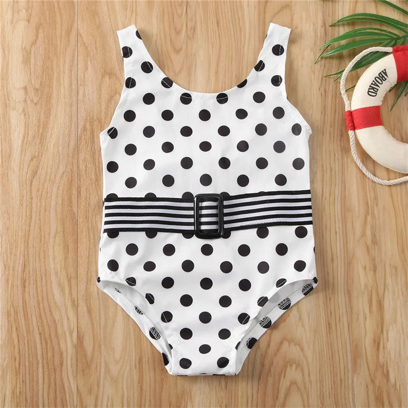 Girls Polka Dot One Piece Swimwear