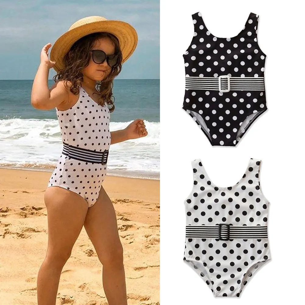 Girls Polka Dot One Piece Swimwear