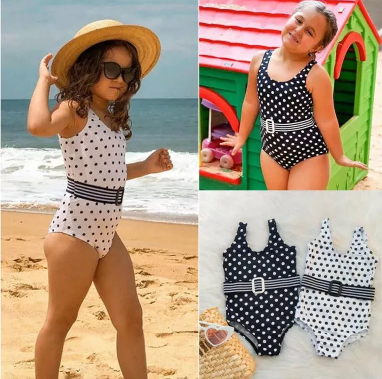 Girls Polka Dot One Piece Swimwear