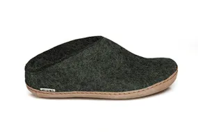 Glerup Slip On - Leather Sole - Forest Green