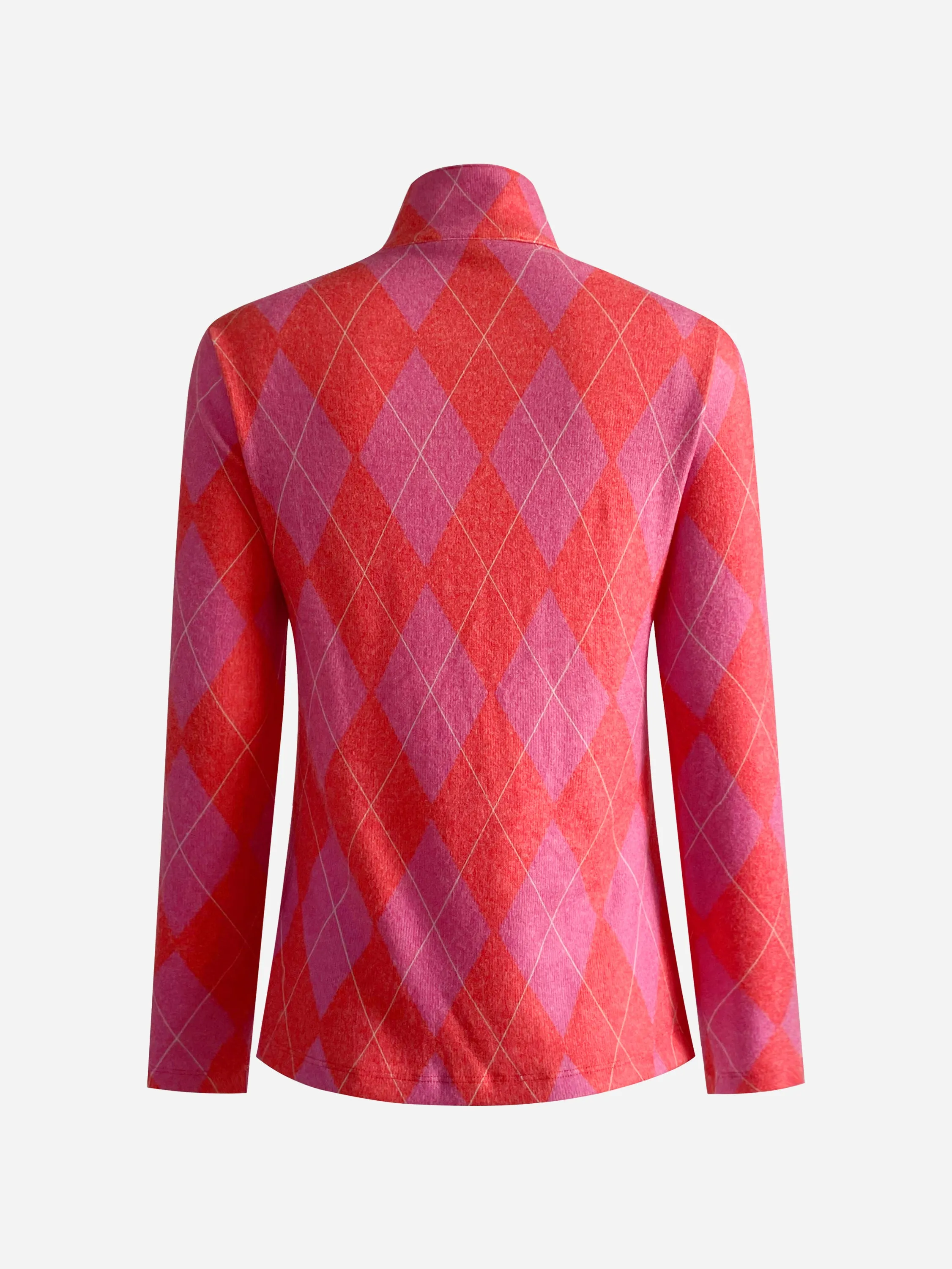 Golf Top Knit Argyle Red