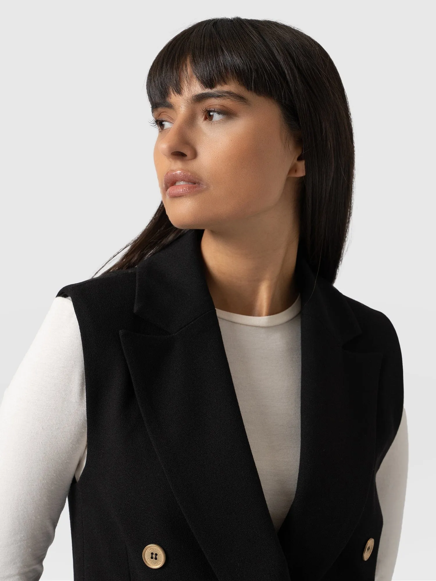 Greenwich Sleeveless Blazer - Black