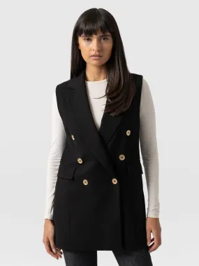 Greenwich Sleeveless Blazer - Black