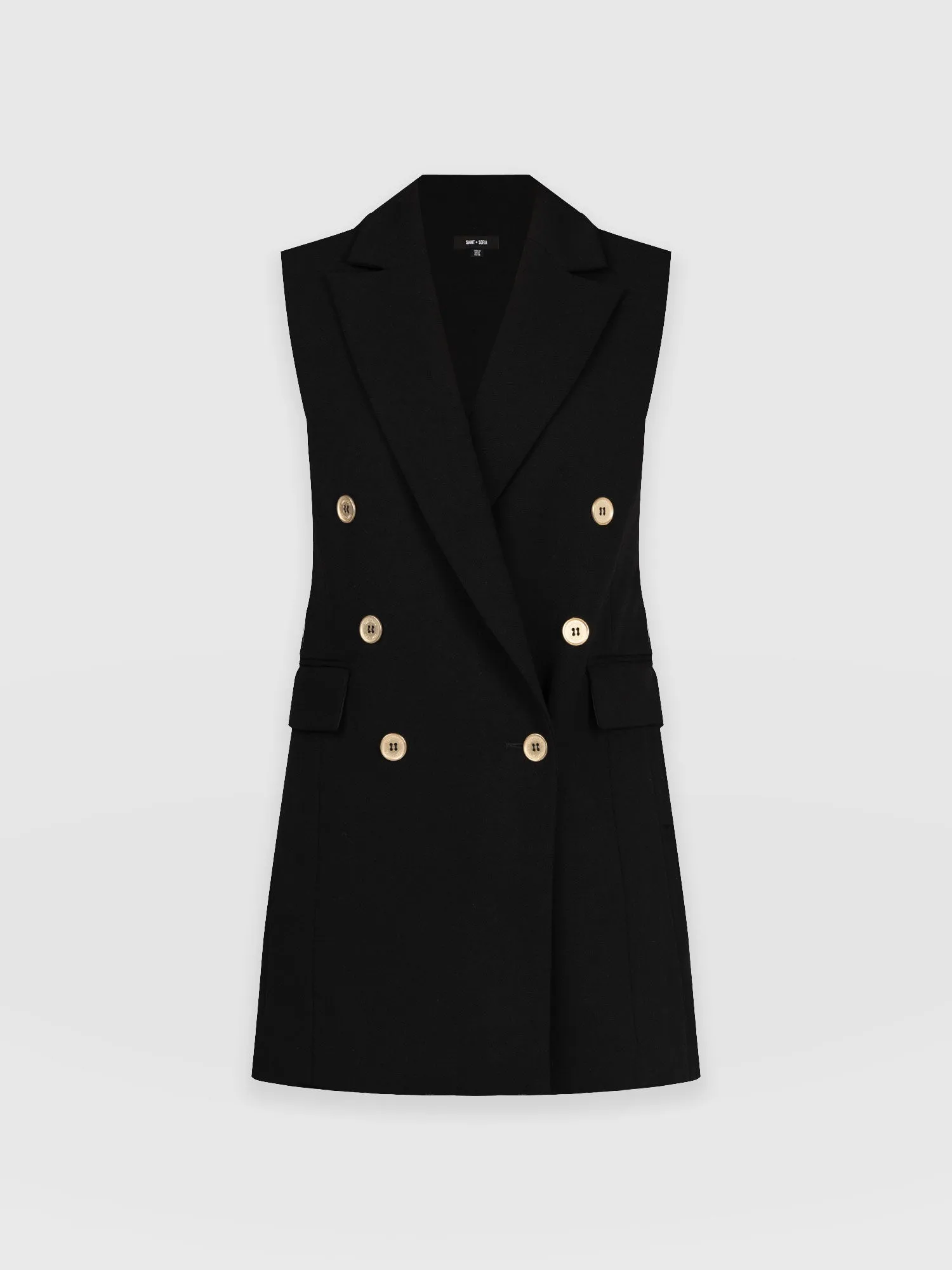 Greenwich Sleeveless Blazer - Black