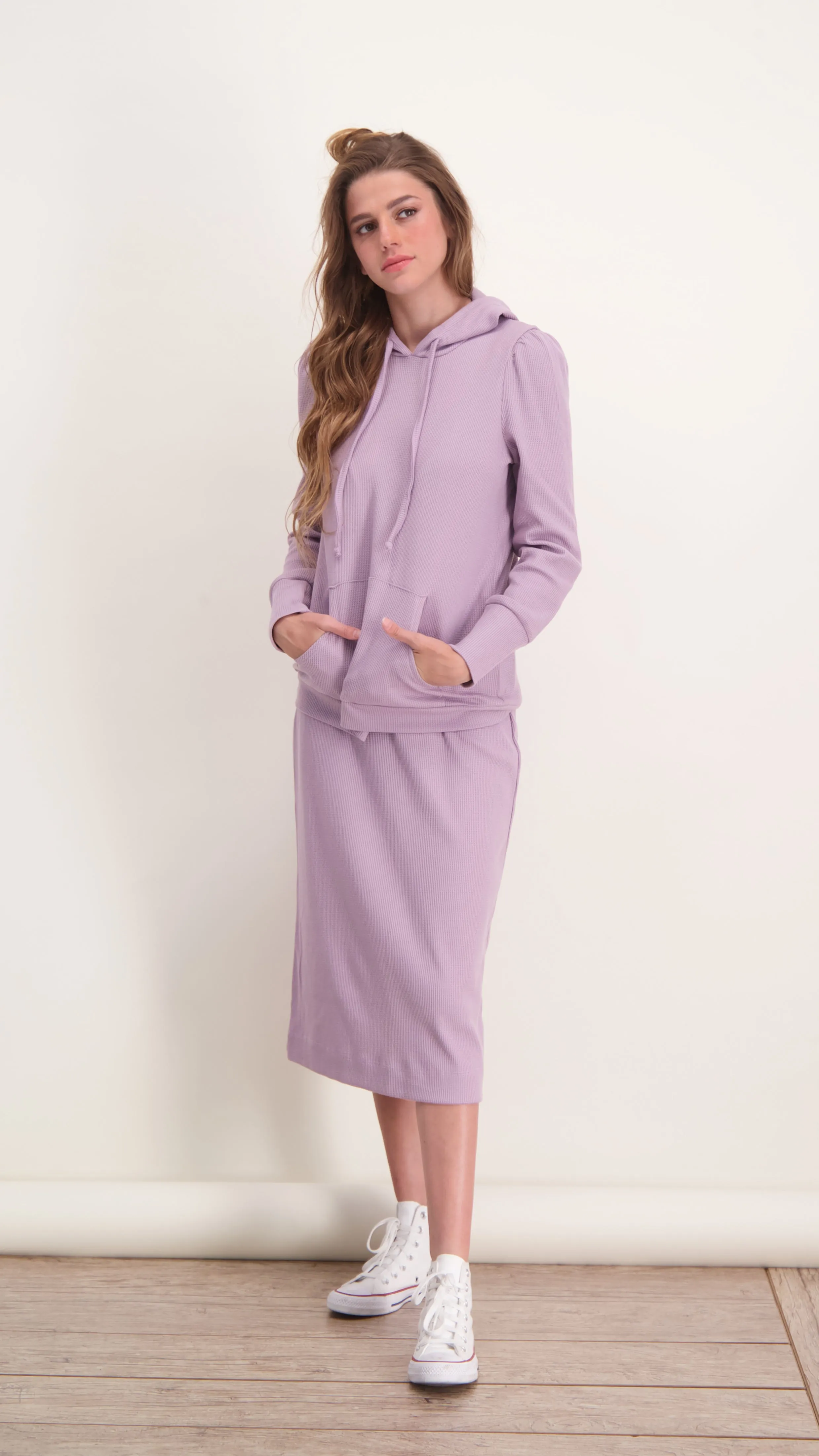 Hoodie Waffle Set / Lilac / סט