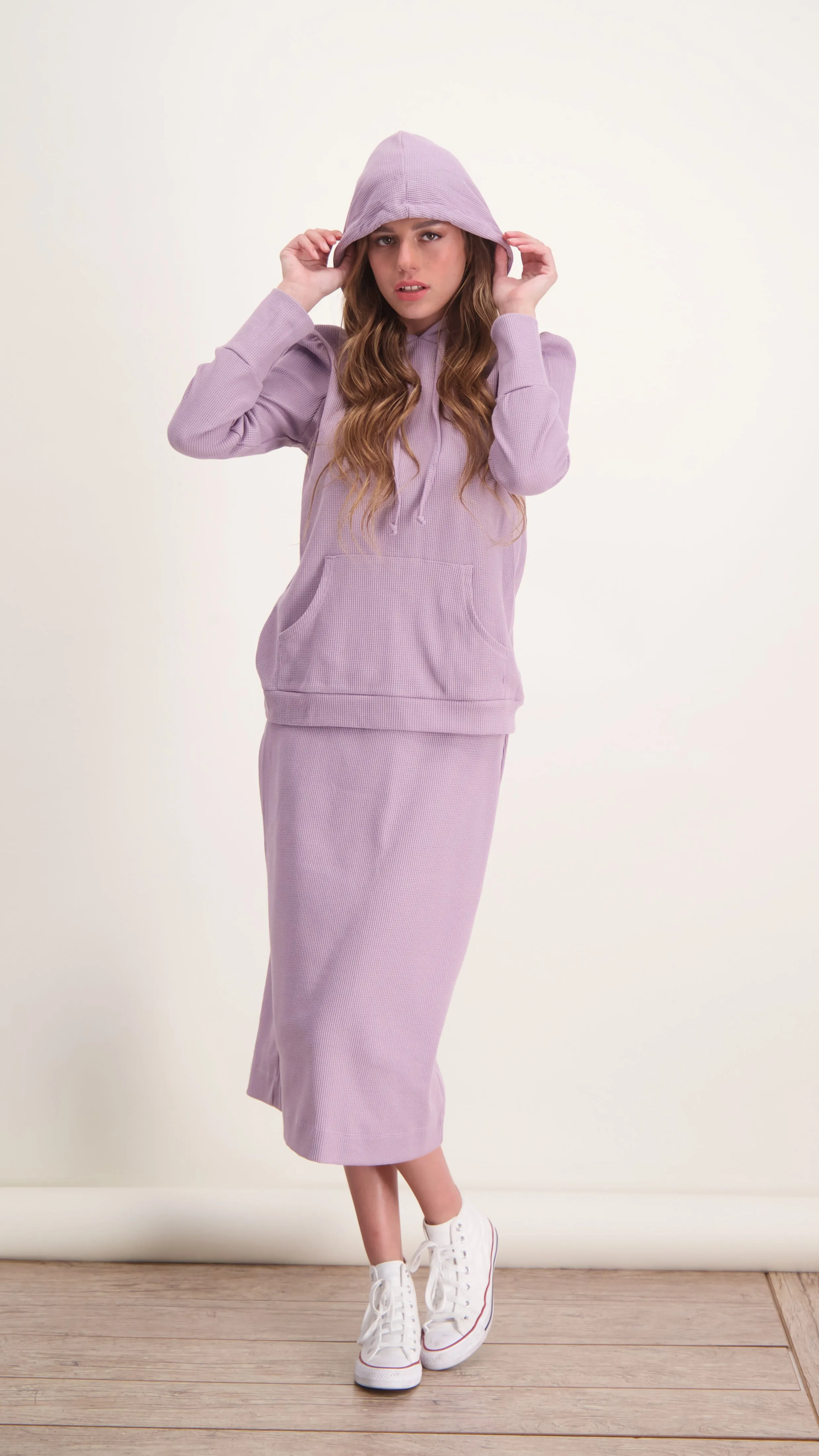 Hoodie Waffle Set / Lilac / סט