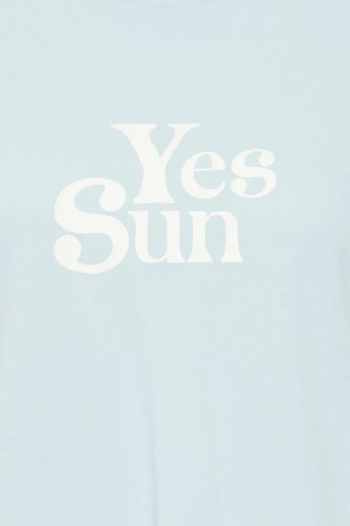 Ichi Camino Slogan T Shirt-Cashmere Blue-20121024