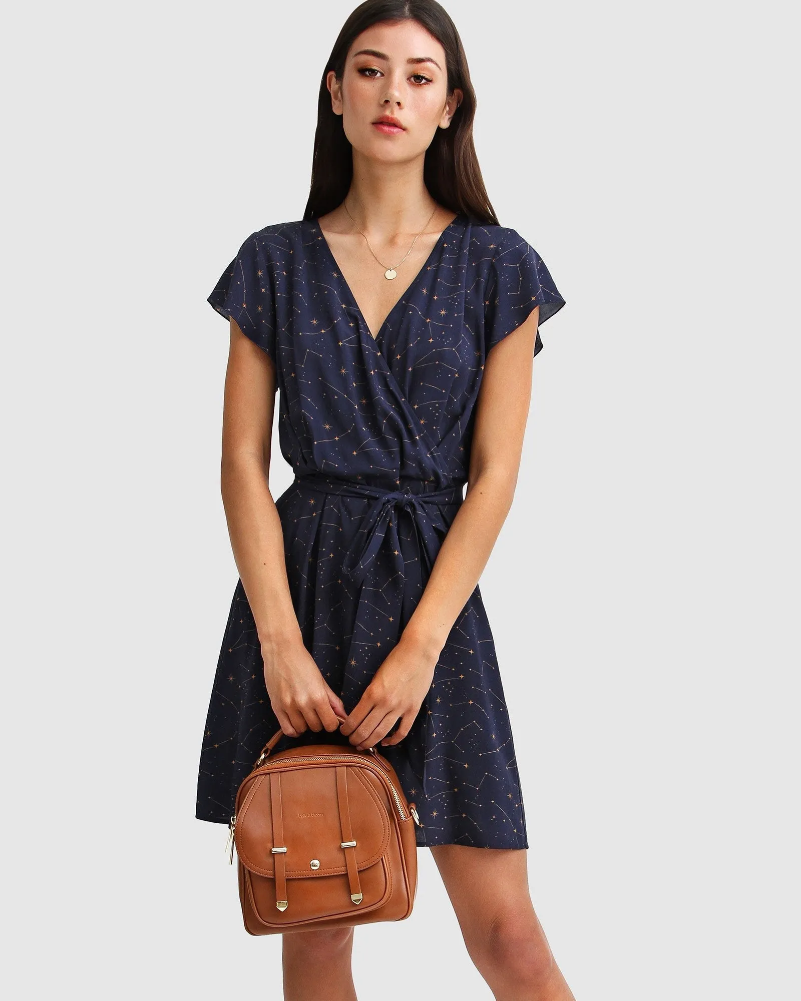 I'm The Star Wrap Dress - Navy