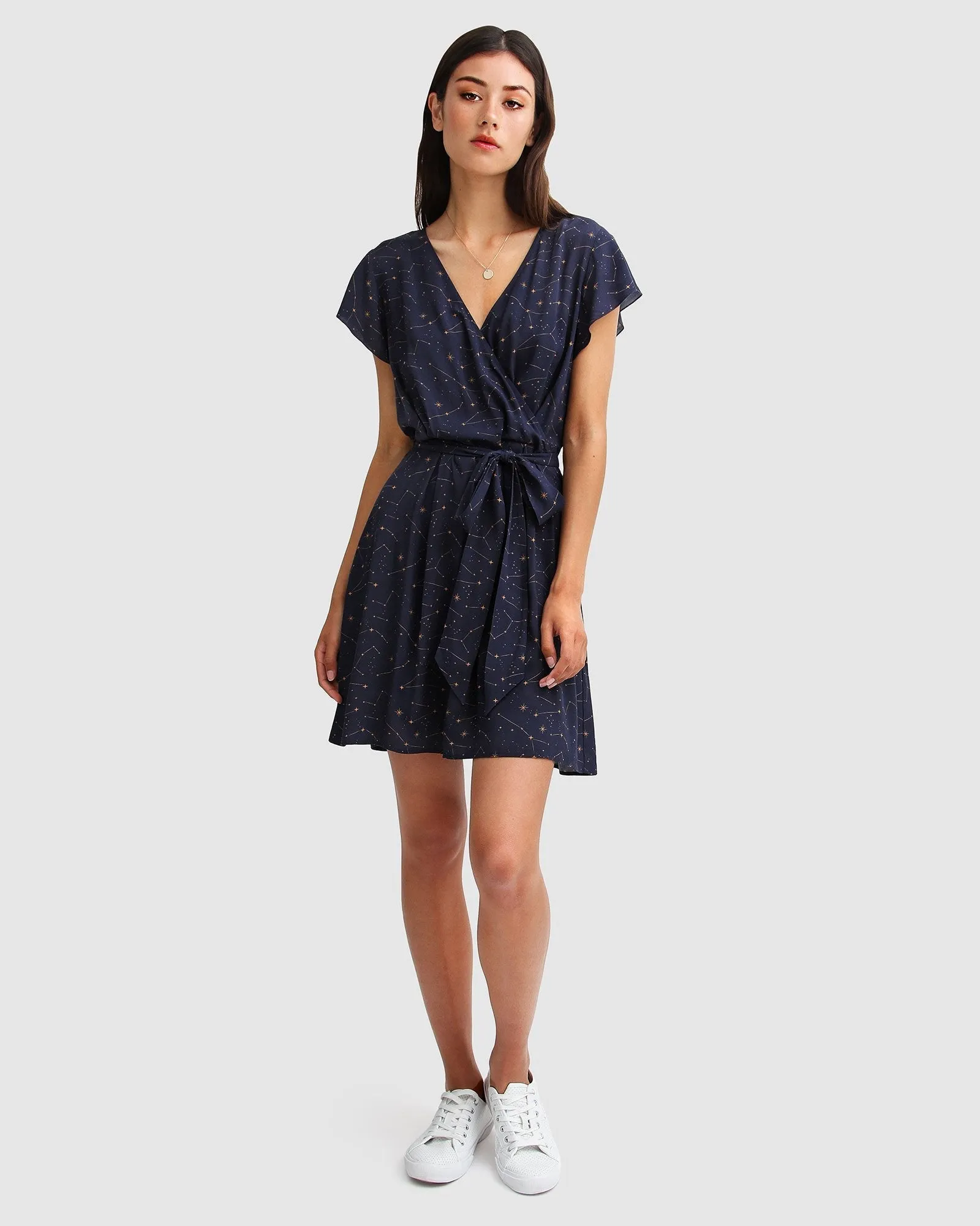 I'm The Star Wrap Dress - Navy