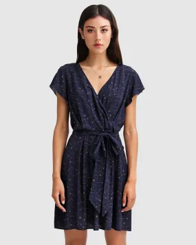 I'm The Star Wrap Dress - Navy