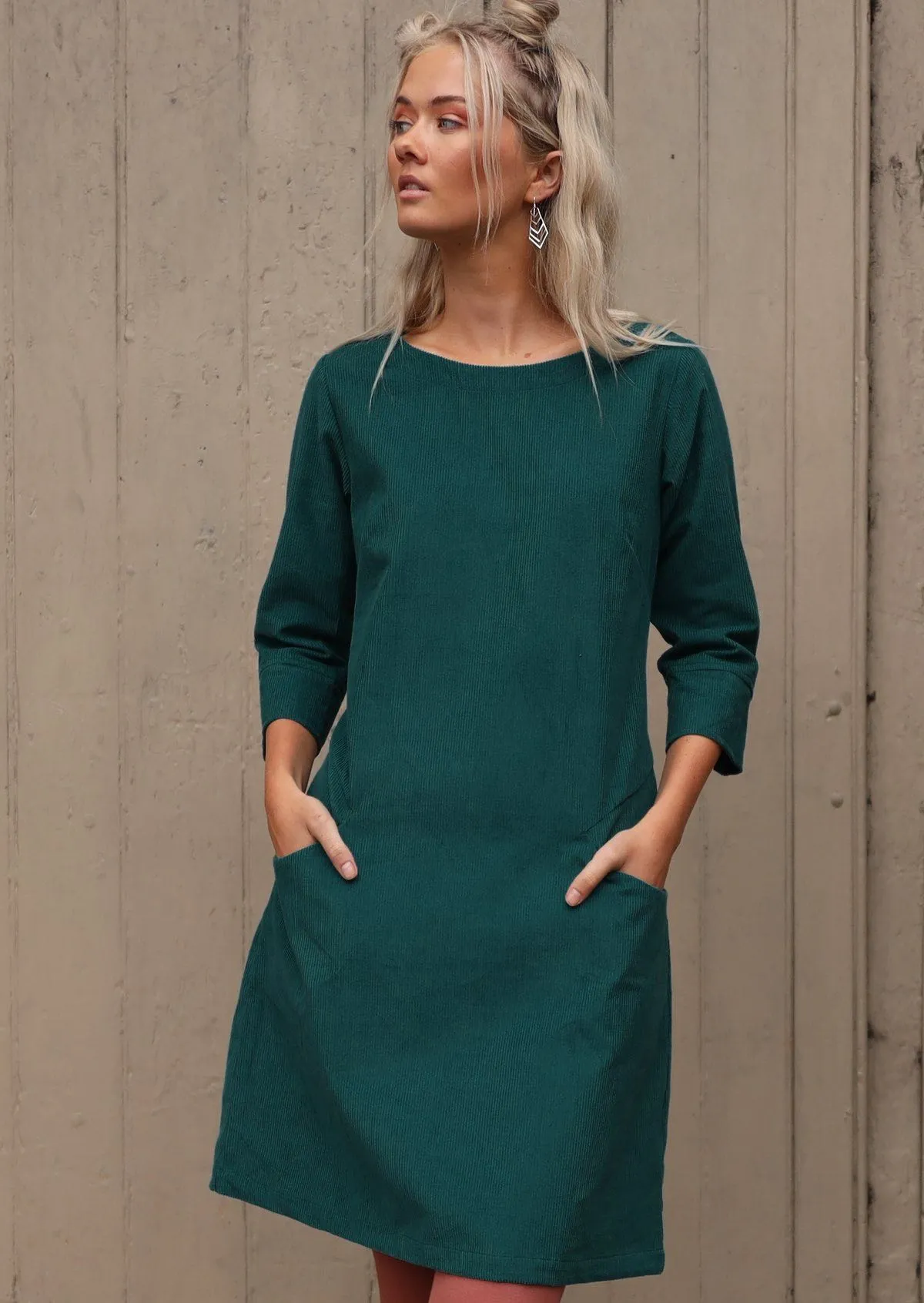 Jamie Corduroy Dress Deep Teal