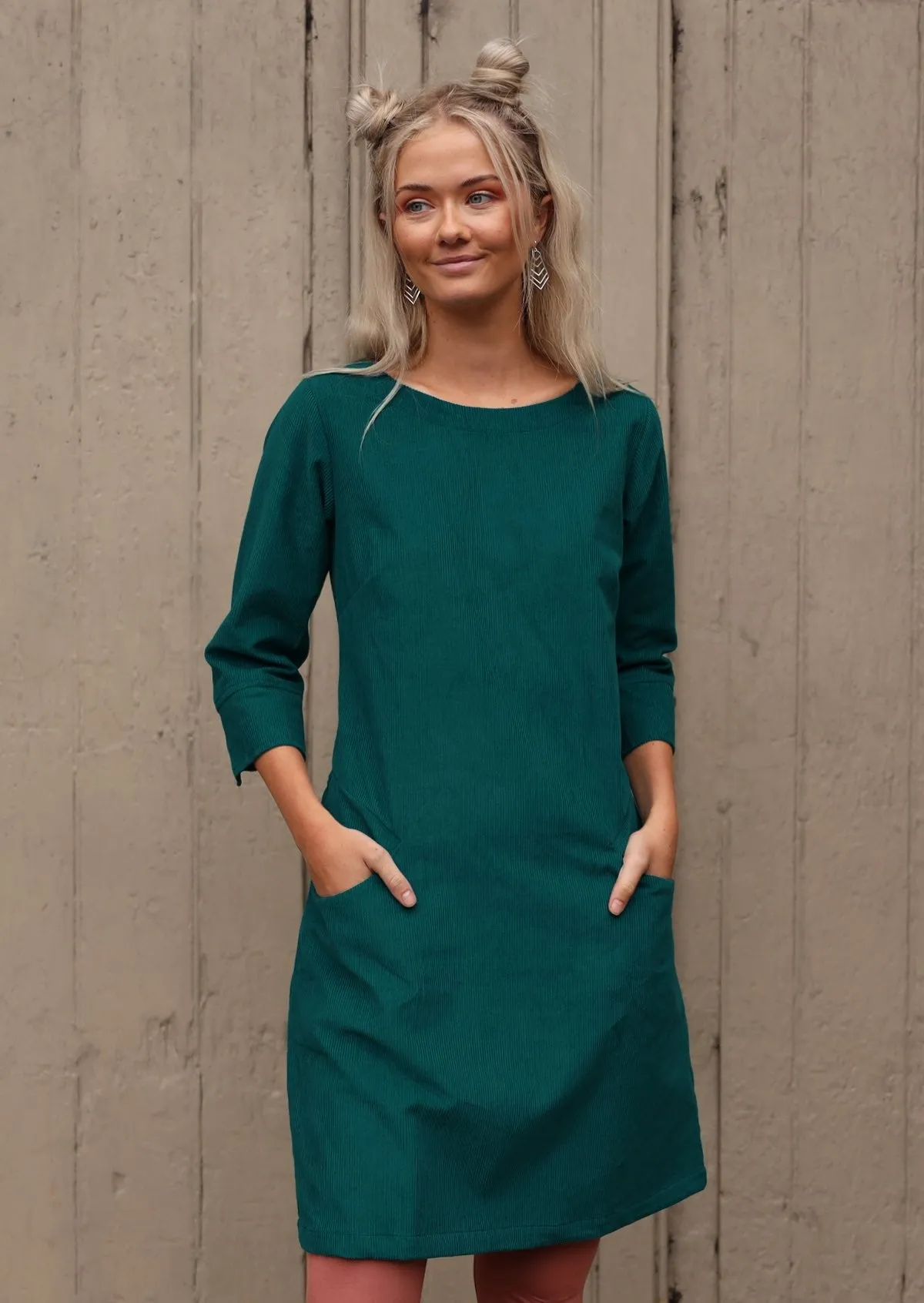 Jamie Corduroy Dress Deep Teal