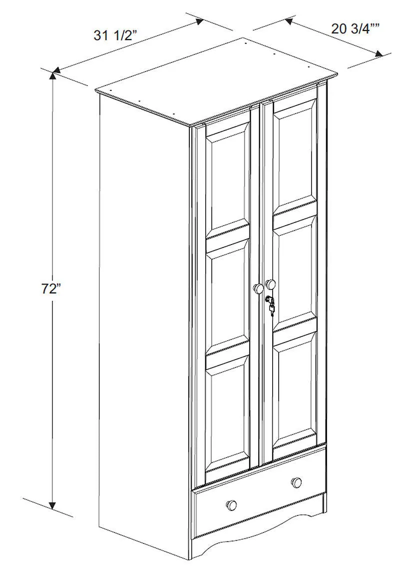 Kaulage Java Wardrobe with 2 Shelf