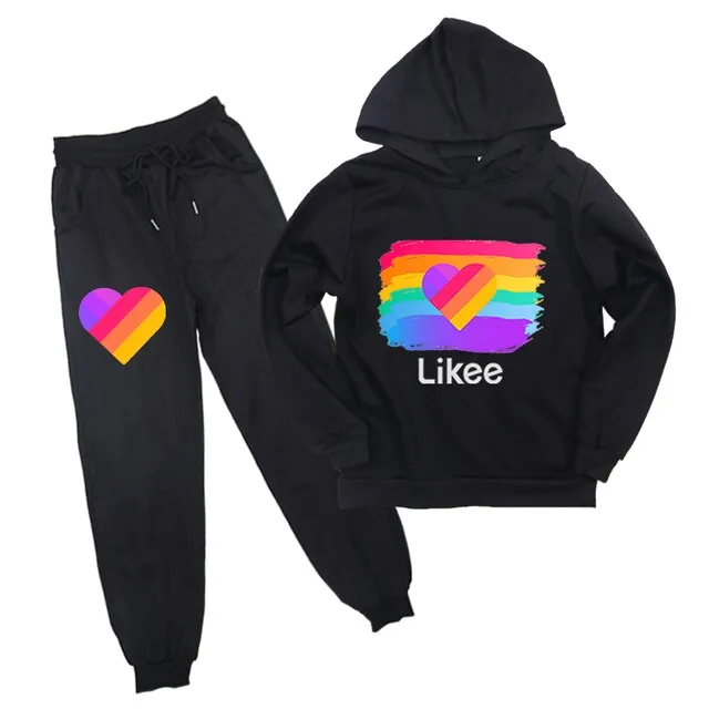 Likee Sweatshirt Pants Suit Clothing Hoodies Outwear For Kids Likee Live Boys Girls beautiful Sweatshirts Hoodies Children gift