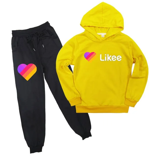 Likee Sweatshirt Pants Suit Clothing Hoodies Outwear For Kids Likee Live Boys Girls beautiful Sweatshirts Hoodies Children gift