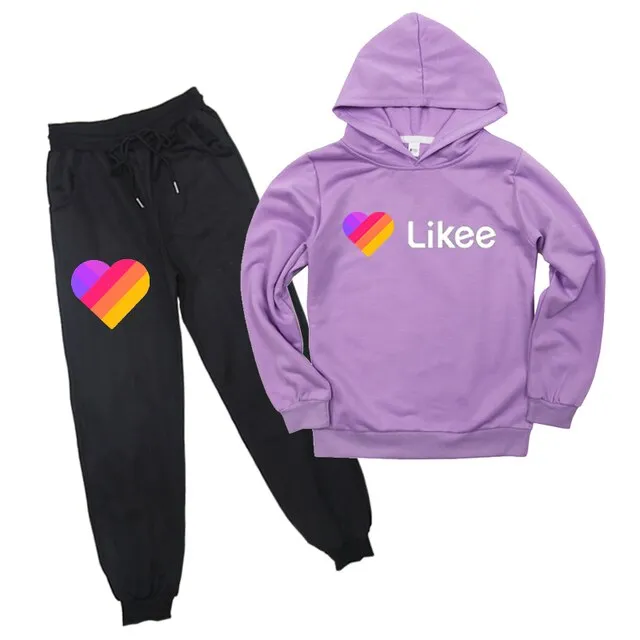 Likee Sweatshirt Pants Suit Clothing Hoodies Outwear For Kids Likee Live Boys Girls beautiful Sweatshirts Hoodies Children gift