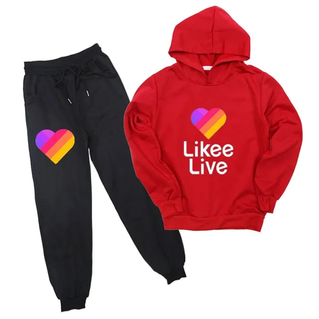 Likee Sweatshirt Pants Suit Clothing Hoodies Outwear For Kids Likee Live Boys Girls beautiful Sweatshirts Hoodies Children gift