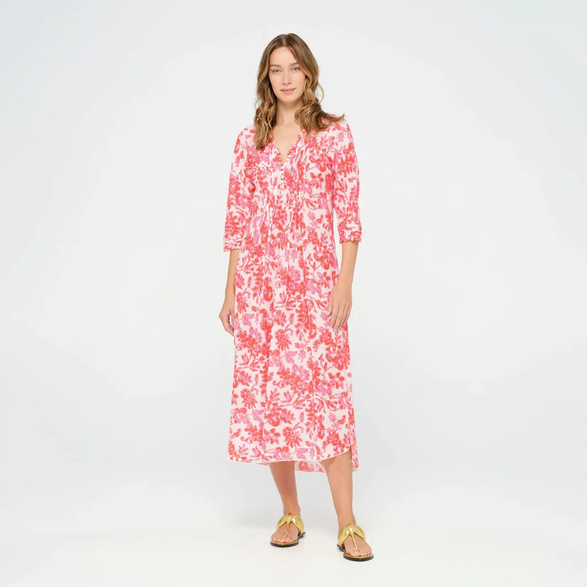 Long Poppy Antigua Pink Cotton Dress