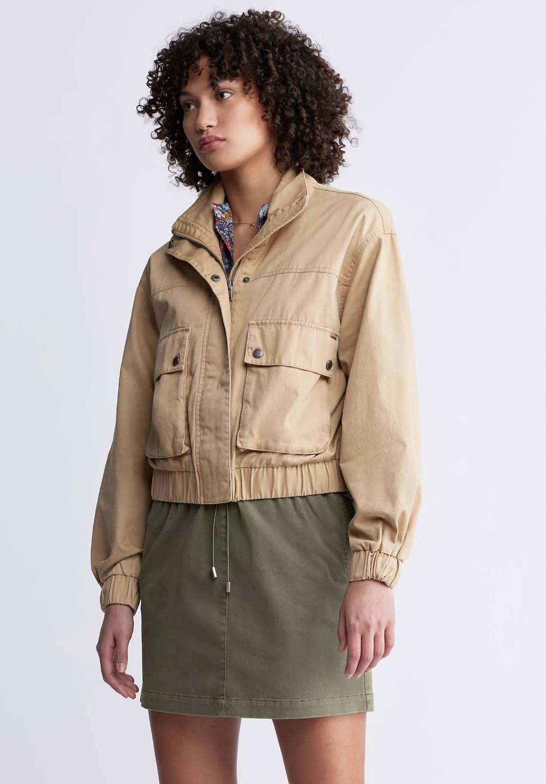 Lorah Women’s Jacket with Pockets in Tan - JK0019P