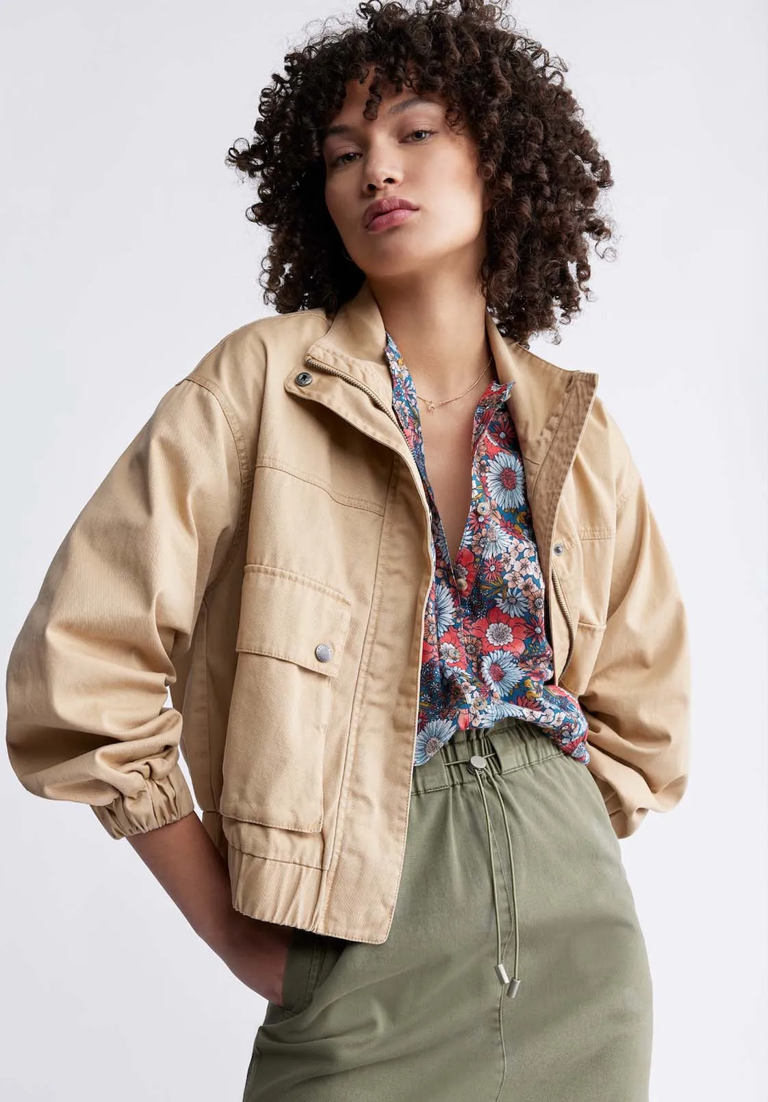 Lorah Women’s Jacket with Pockets in Tan - JK0019P