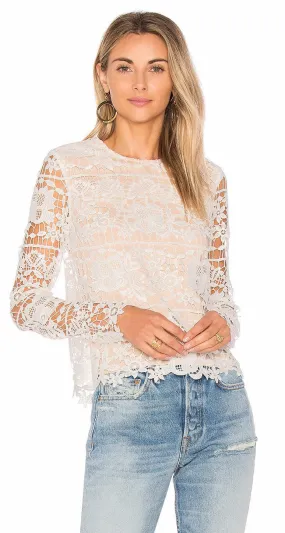 Lovers   Friends Lotus White Lace Top