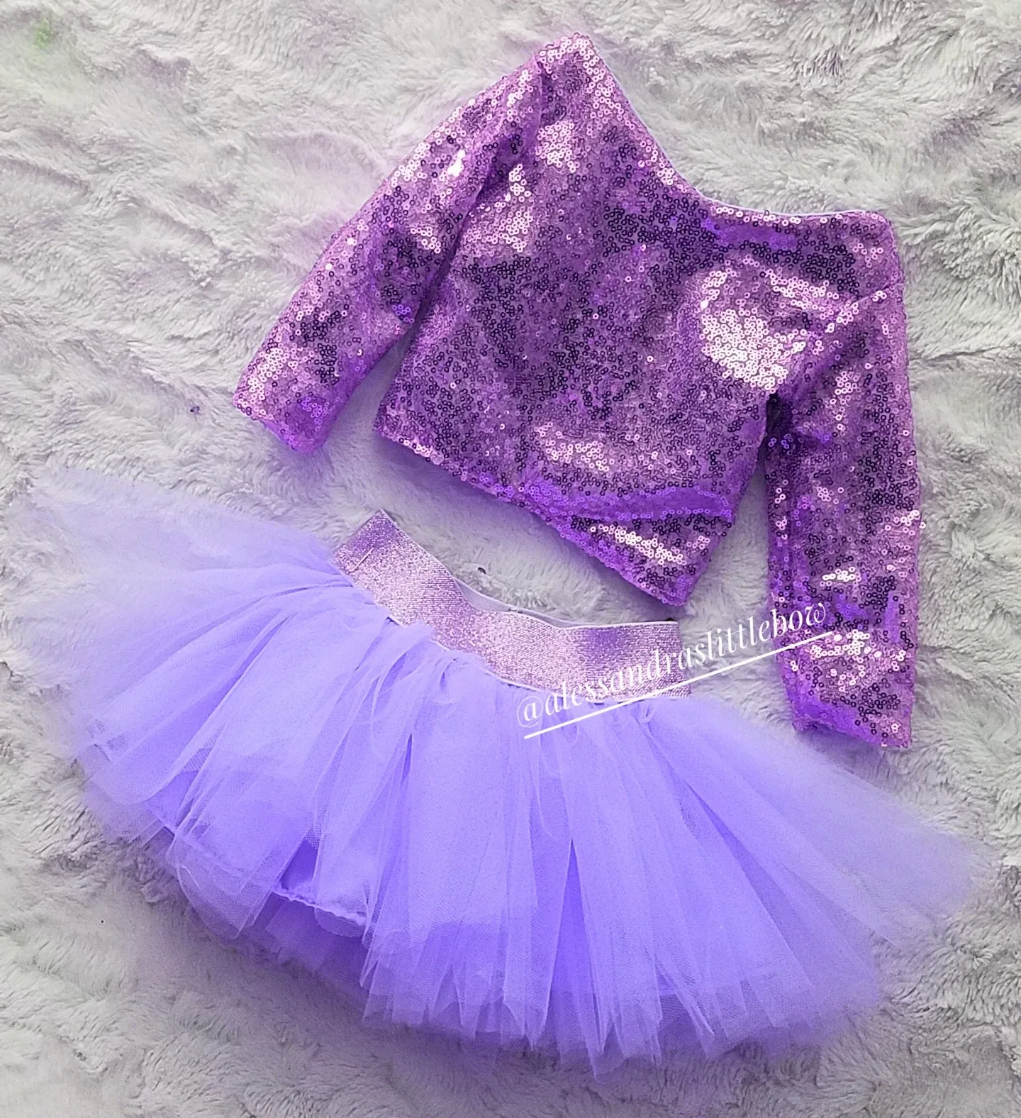 Luxury Tutu and Sequin Top Set in Lavender