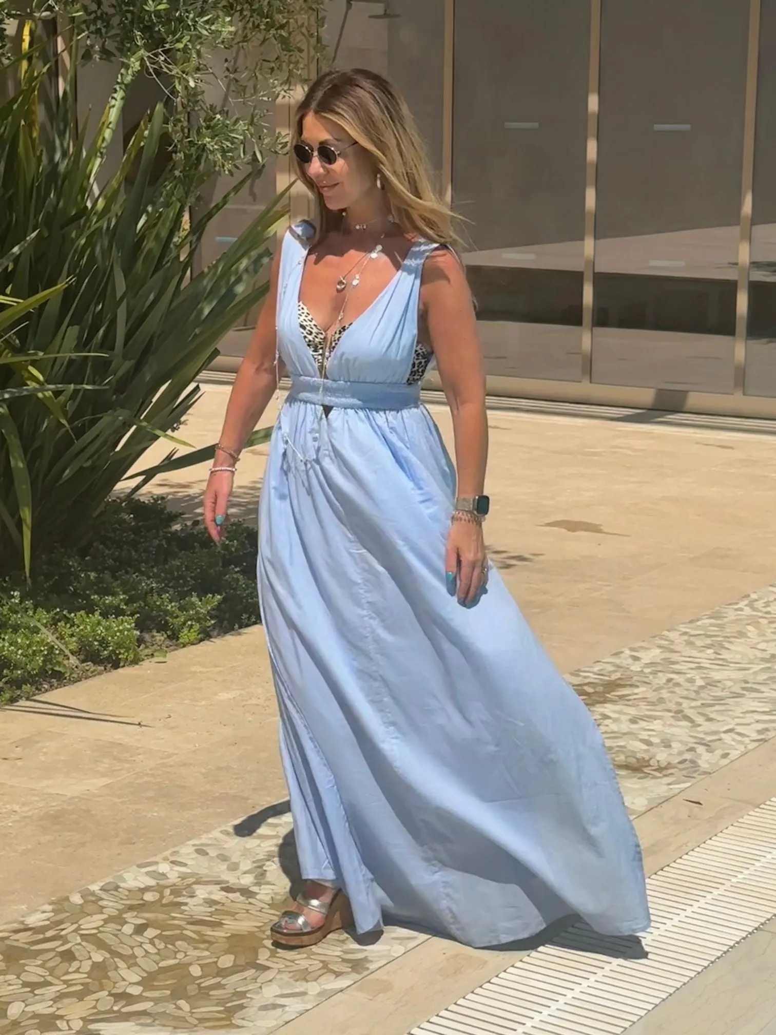 ‘MAMOUNIA’ MAXI DRESS IN SKY BLUE