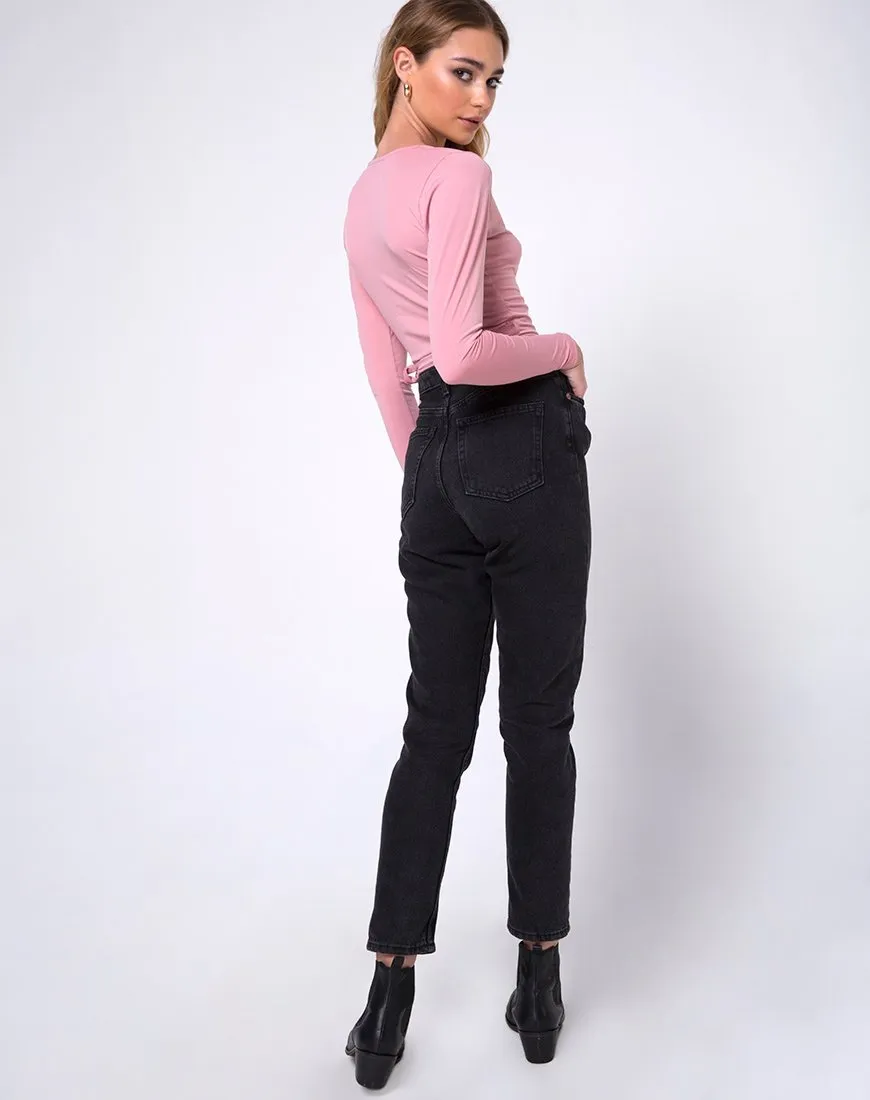 Marche Wrap Top in Dusky Pink