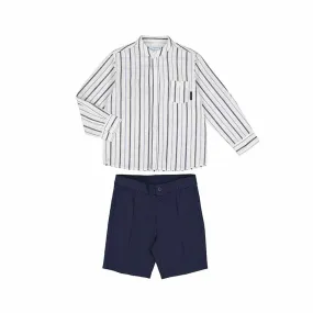 Mayoral Mini Long Sleeve Buttondown w/ Bermuda Shorts Set _ 3281-34