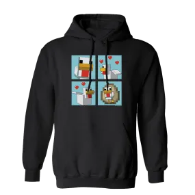 Minecraft Blue Chicken Family Fleece Hooded Sweatshirt