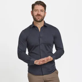 Navy Mélange Performance Stretch Shirt