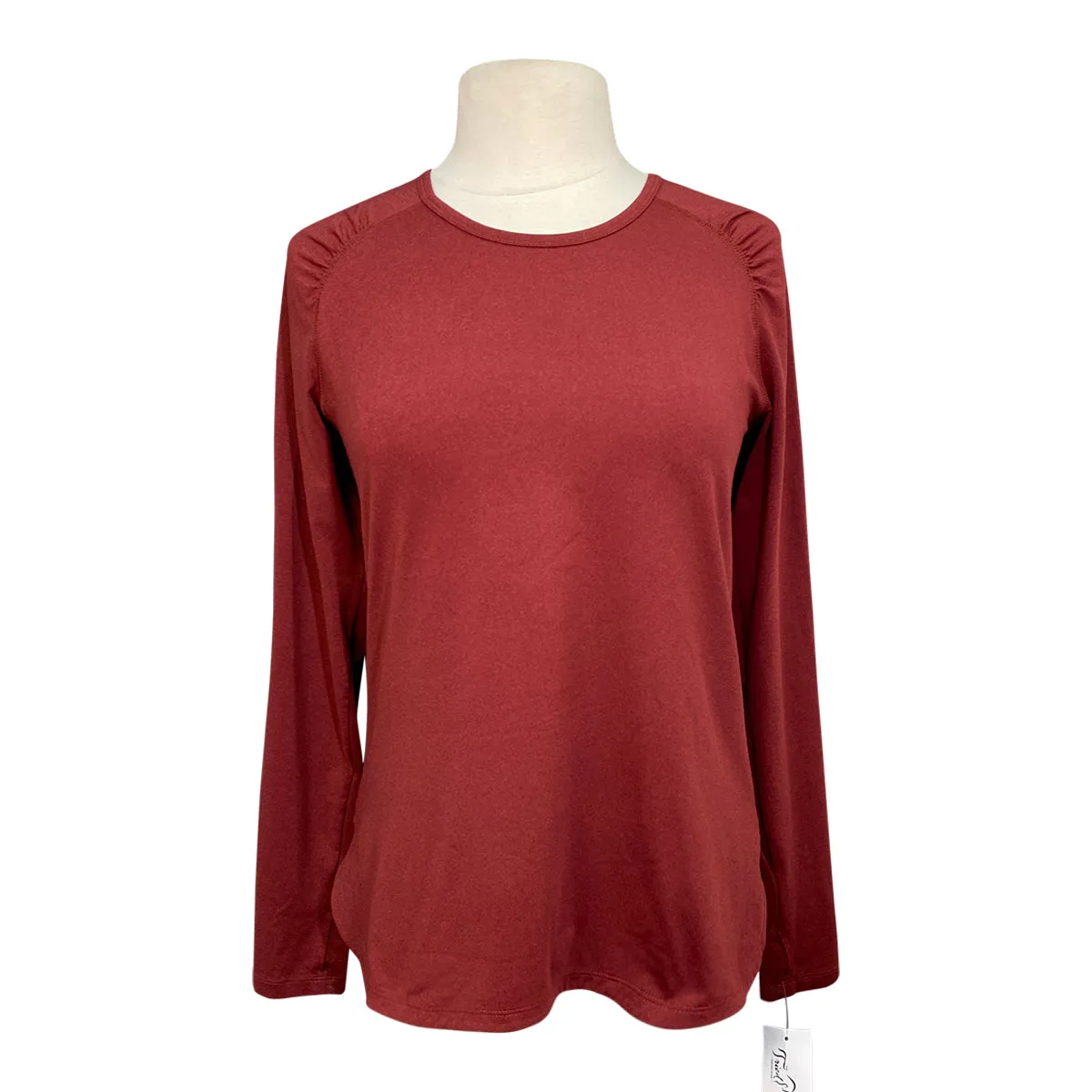 Noble Outfitters Long Sleeve Crew Training Shirt in Burgundy - Women's Small