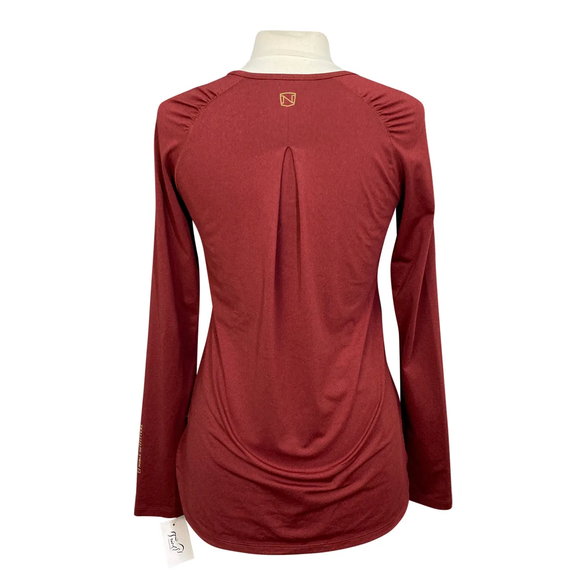 Noble Outfitters Long Sleeve Crew Training Shirt in Burgundy - Women's Small