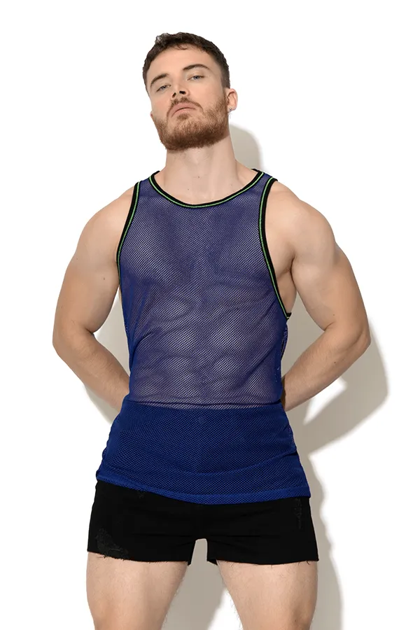 Noticed Mesh Tank Top - Blue