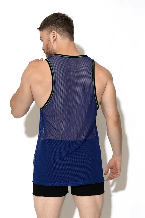 Noticed Mesh Tank Top - Blue