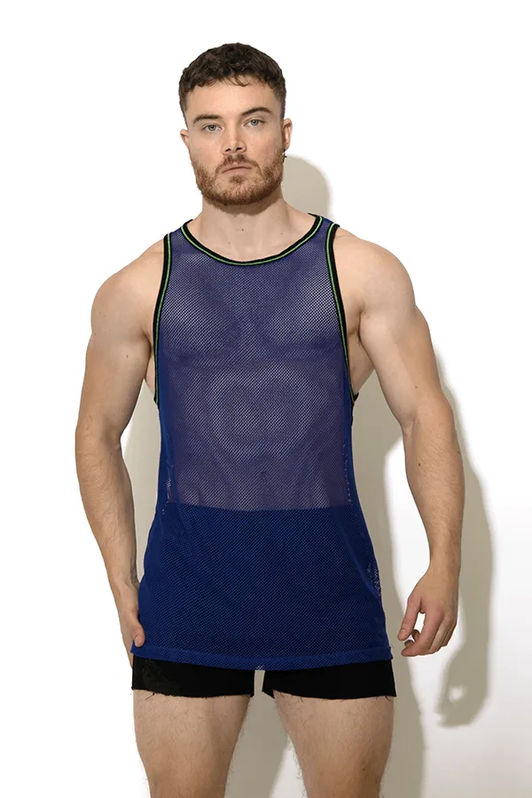 Noticed Mesh Tank Top - Blue