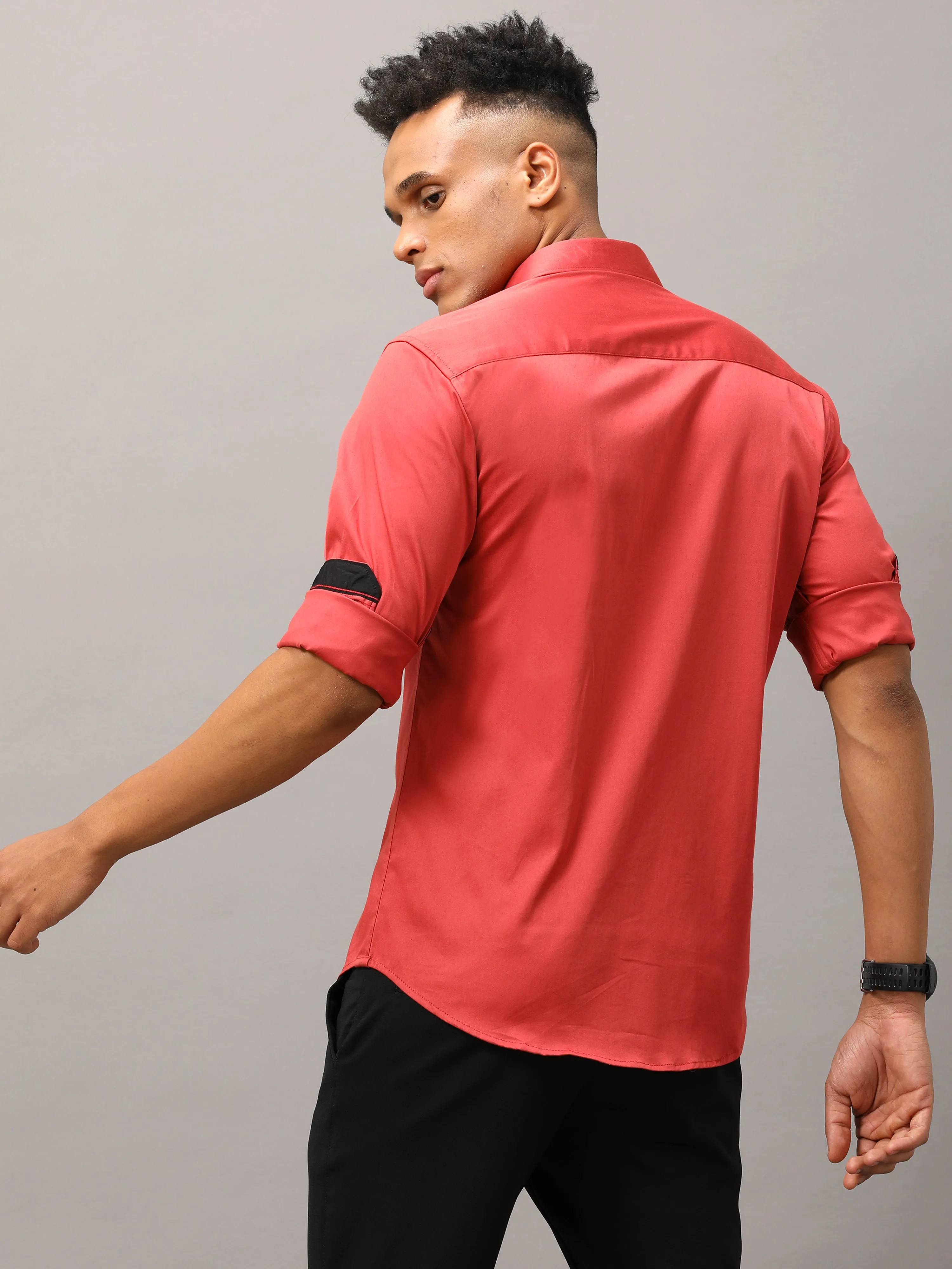 Plain Red Shirt Full Sleeve