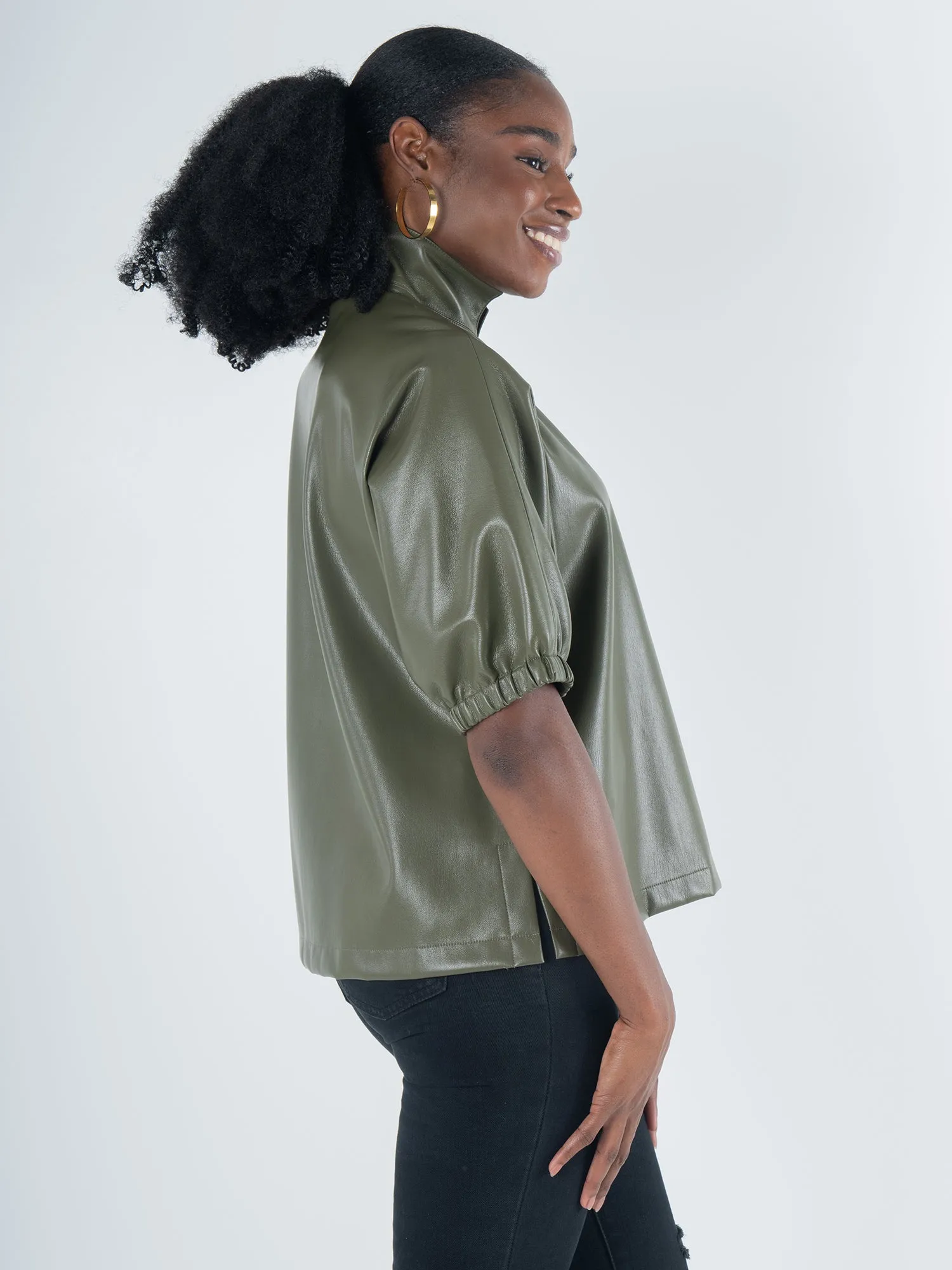 Poppy Top - Olive Night Vegan Leather